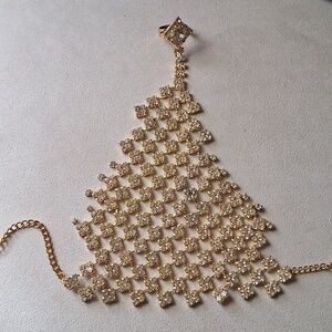 Rhinestone Studded Ring Bracelet